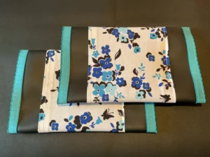 Blue Flowers Dark Trim