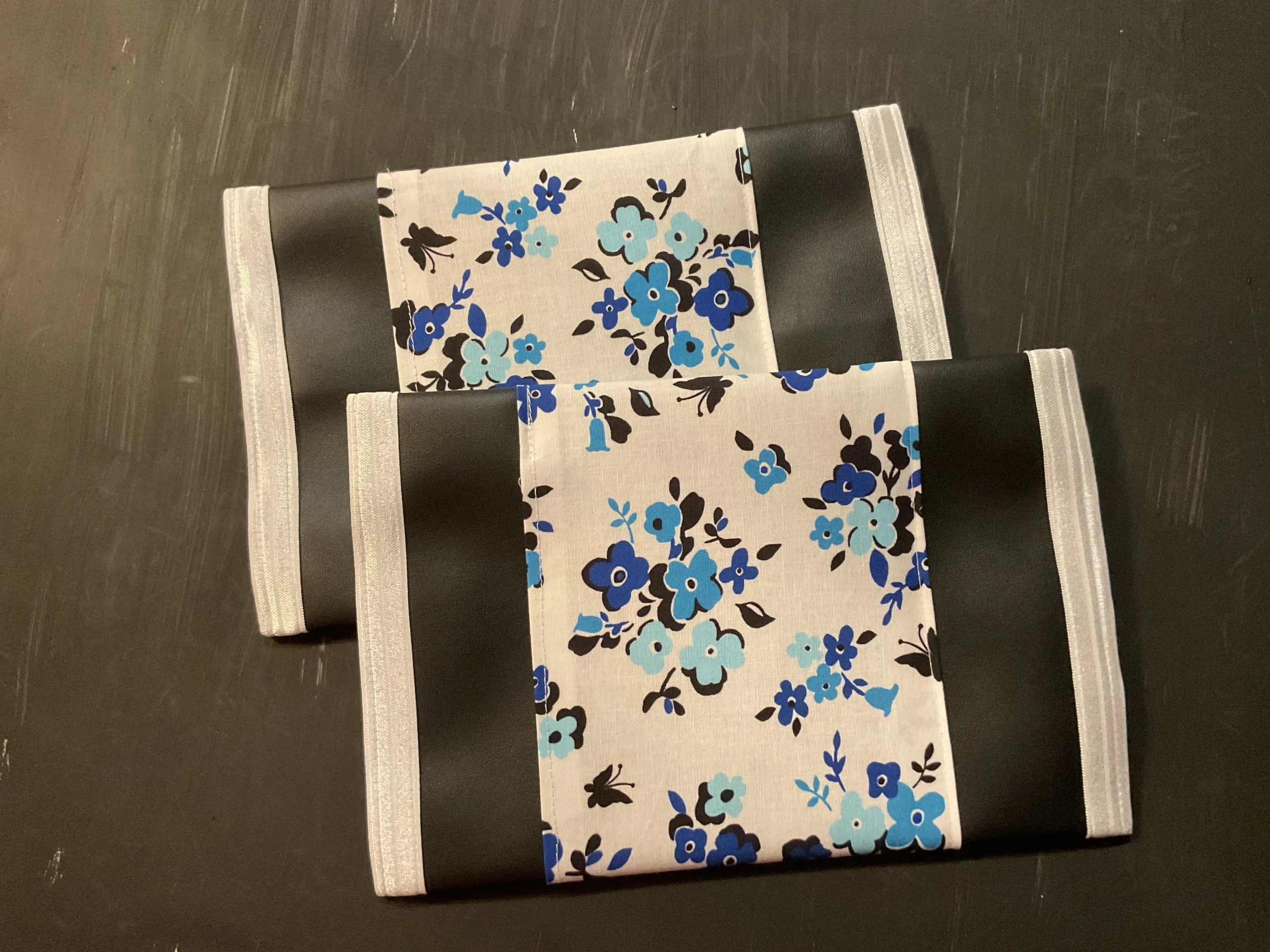 Blue Flowers White Trim
