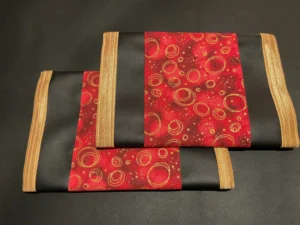 Burgandy Gold Circles