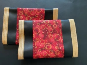 Burgandy Gold Circles