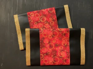Burgandy Gold Circles