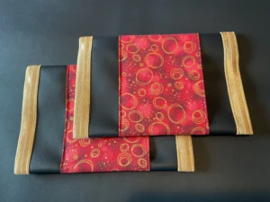 Burgandy Gold Circles