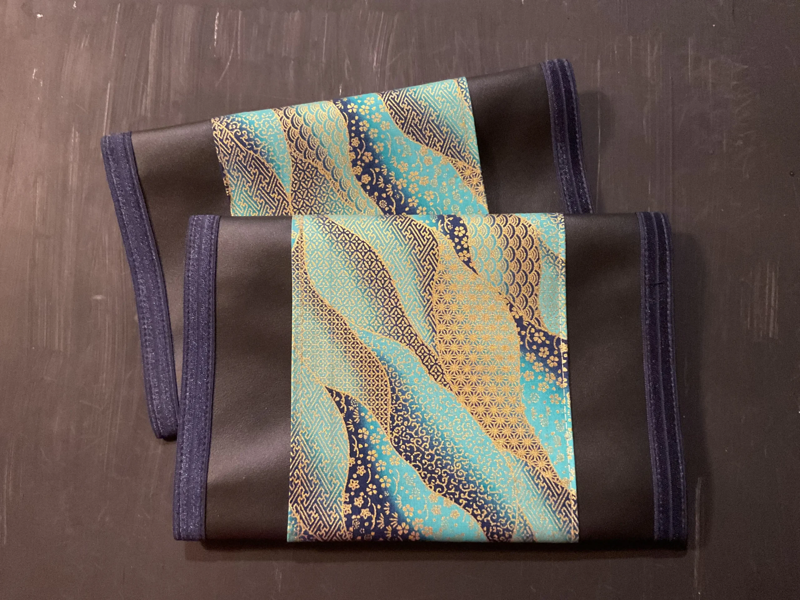 Gold Turquoise Navy Trim