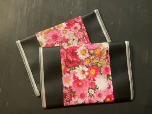Pink Flower Green Trim