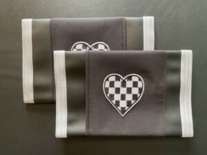 Black Race Heart Fabric