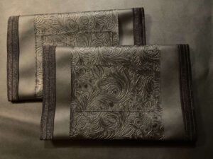 Black floral Leather