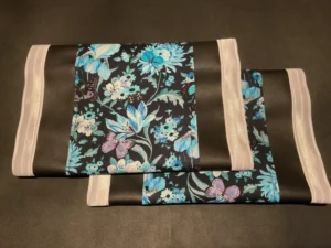 Blue on Black Flowers