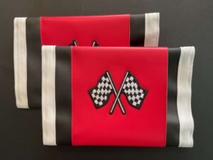 Red Double Flag Satin Trim