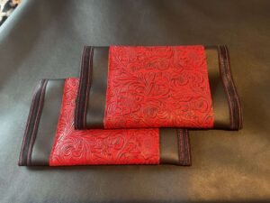 Red Floral Leather