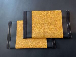 Yellow Floral Leather