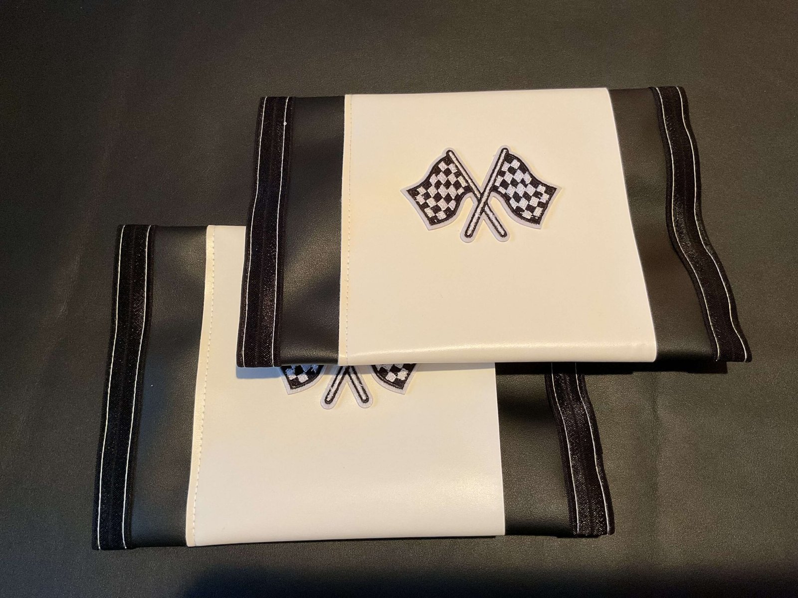 white Leather Double Flag