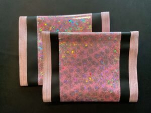 Holographic Roses Pink Trim