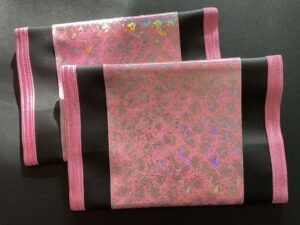 Pink Holographic Roses Rose Trim
